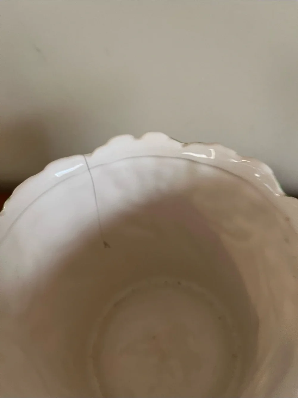 Floral Embossed Ceramic Planter Pot in White with Pastel Flowers